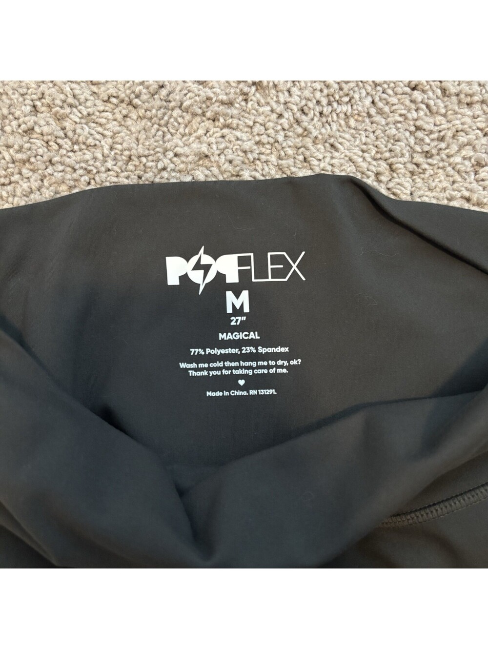 Popflex Supersculpt Leggings With Pockets 27” Inseam Size M Olive Green Gym Yoga - Picture 4 of 6